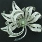 Vintage Filigree Silver Tone and Rhinestone Brooch BRO2063