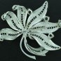 Vintage Filigree Silver Tone and Rhinestone Brooch BRO2063