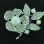 Goldette Faux Pearl and Rhinestone Brooch BRO2095