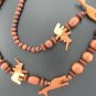 Wooden Beaded Jungle Animal Necklace