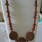 Large Wood Beaded Necklace with Leopard Style Spots