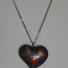 Cloisenne Heart Pendant with 10 K Chain