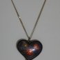 Cloisenne Heart Pendant with 10 K Chain