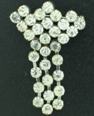 Vintage Brilliant Clear Round Rhinesone Dangle Pin