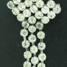 Vintage Brilliant Clear Round Rhinesone Dangle Pin