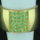 Napier Wide Apple Green Rhinestone Ring Rin2003