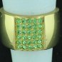 Napier Wide Apple Green Rhinestone Ring Rin2003