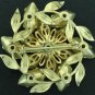 Carmel Cabochons and Amber Rhinestone Layered Brooch Bro2038