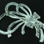 Vintage Silver Tone Brooch with Clear Rhinestones Bro2021