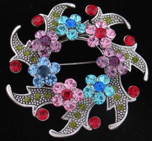 Flashy Rhinestone Circlular Brooch Bro2102