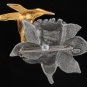 JJ Signed Hummingbird and Daffodil Trembler Brooch Bro2069