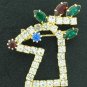Glittery Rhinestone  Rudolph the Red Nosed Reindeer Brooch Bro2092