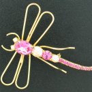 Brilliant Pink Contempary Dragonfly Pin Bro2033