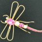 Brilliant Pink Contempary Dragonfly Pin Bro2033