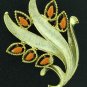 Gerry's Orange Cabochon and Gold Tone Brooch Bro2115