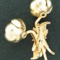 Red Rose Vintage Gold Tone and Rhinestone Pin Bro2088