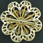 Two Tone Purple Rhinestone Ruffle Brooch Bro2103