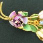 Austrian Signed Painted Roses Brooch Bro2090