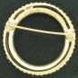 Crown Trifari Gorgeous Gold Tone and Faux Pearl Brooch Bro2016