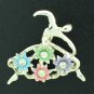 Vintage Flowing Ballerina with Floral Skirt and Rhinestone Bro2081