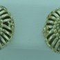 Blue Rhinestone Gold Tone Earrings Ear2038