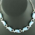 Blue Lucite Moonglow Thermo Necklace Nec2050