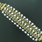 Coro Wide multi Strand White Bead and Chain Bracelet Bra2012