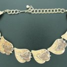 Two Tone Brown Dual Leave Linked Necklace Nec2059