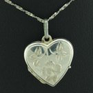 Italy 925 Diamond Cut Chain and Heart Locket Pendant Nec1025bc