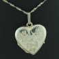 Italy 925 Diamond Cut Chain and Heart Locket Pendant Nec1025bc