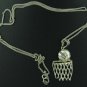 Silver 925 Chain with 925 Silver Basketball and Hoop Pendant Nec1024bc