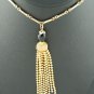 Sautoir Black Jet and Gold Tone Necklace Nec2017