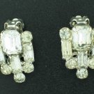 Signed Garne Bagette and Round Rhinestone Earrings Ear2074