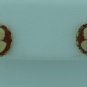 Tiny Cameo Gold Tone Post Style Earrings Ear2095