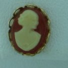 Tiny Cameo Gold Tone Post Style Earrings Ear2095