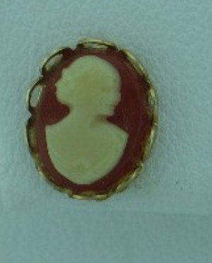 Tiny Cameo Gold Tone Post Style Earrings Ear2095
