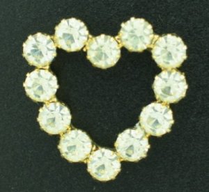 Clear Rhinestone Heart Shaped Brooch