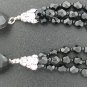 French Jet and Rhinestone Dangle Earrings Ear2025
