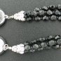French Jet and Rhinestone Dangle Earrings Ear2025