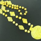 Aztec Design Yellow Glass Beaded Necklace Nec2041