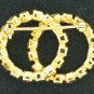 Amber and Aurora Borealis Double Circle Brooch Bro2123