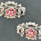 Pewter Colored Red Rhinestone Scatter Pins Set2019