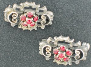 Pewter Colored Red Rhinestone Scatter Pins Set2019