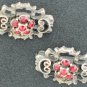 Pewter Colored Red Rhinestone Scatter Pins Set2019