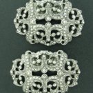Vintage Musi Silver Tone Shoe Clips with Ornate Design Mis2003