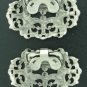 Vintage Musi Silver Tone Shoe Clips with Ornate Design Mis2003