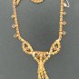 Two Tone Amber Round and Baguette Rhinestone Necklace Nec2095