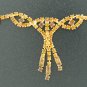 Two Tone Amber Round and Baguette Rhinestone Necklace Nec2095