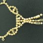 Two Tone Amber Round and Baguette Rhinestone Necklace Nec2095