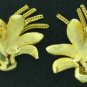 White Exotic Flower Machine Age Style Earrings Ear2022